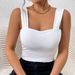 Yiyue Women's Camisole Vest Sleeveless Top with Wide Shoulder Straps Sexy Slim Fit Back Detail European American Style_ecoleips.com