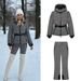Women's Ski Suit Set – Insulated Hooded Puffer Jacket & Belted High-Waist Pants For Winter Warmth & Style_ecoleips.com