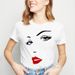 Cross-border Supply Loose-fitting Fashionable Round-neck Eyelash Short Top T-shirt For Women_ecoleips.com