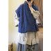 Original Design Cotton-linen Hanfu-style With Small Plum Blossom Embroidery, Retro Lace-up, Sleeveless, Padded Cotton_ecoleips.com