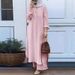 H707 Muslim Two-Piece Set Spring Autumn New Women's Sleeve Shirt And Long Pants Fashion Casual_ecoleips.com