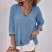 Aria Basics Aria Basics 2023 Cross-Border European And American V-Neck Pullover Short Sleeve Loose Shirt Casual Women's Top_ecoleips.com