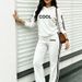 Women's Classic Black And White Striped Hooded Suit Autumn Winter Fashion Casual Vacation Print 2043 New Export Style_ecoleips.com