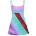 2023 Summer European And American Fashion Backless Strap Sexy U-Neck Chest-Enhancing Color Block Hollow A-Line Dress For_ecoleips.com
