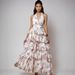 2026 Spring New Foreign Trade European And American Women's Fashion Sexy V-neck Strap Multi-layer Printed Dress_ecoleips.com