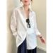 Tencel Acetate Linen Women's Shirt Comfortable Textured Loose Fit Versatile Sun Protective Top_ecoleips.com