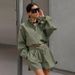 Verve Fashion Gray Sports Windbreaker Set 2025 Spring Loose Jacket Shorts Two-Piece Design Sense Women's Clothing_ecoleips.com