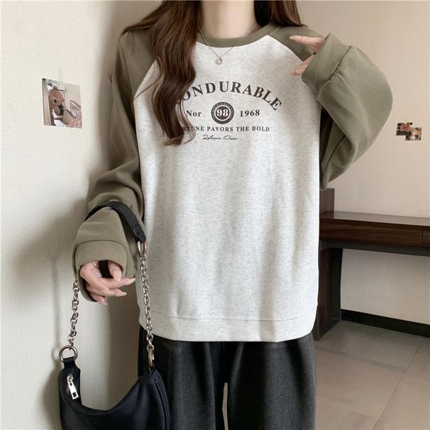 New Real-shot Design: Women's American Retro Sweatshirt With A Unique, Loose-fitting, Long-sleeved,_ecoleips.com