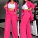 2026 European American Foreign Trade Summer Women's Clothing Elegant Solid Color Split Sleeve Lapel Blazer_ecoleips.com