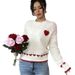 Couple Matching Sweaters Romantic Heart Embroidery Pullover Acrylic Knit Sweater Women Oversized Fit_ecoleips.com