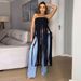 Women's Suede Long Dress Sexy Strapless Tassel Detail Cross Border Fashion for European And American Markets Solid Color_ecoleips.com