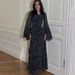 European And American 2026 Spring New Chiffon Printed Ruffle Sleeve Elegant Long Asymmetrical Patchwork Dress_ecoleips.com