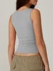 K Women's Short Sleeve Street Chic Fashion Square Neck Basic Fit Sleeveless Tank Top Underwear_ecoleips.com