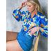 European And American Women's Suit New Fashion Printed Bubble Long-sleeved Shirt Lace-up Wide-leg Pants Two-piece Suit_ecoleips.com