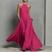 Women's Elegant Backless Hollow Long Dress Fashion Hight Waist Solid Swing Dresses Sexy Halter Sleeveless Vacation Party Dress_ecoleips.com