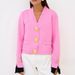 cross-border High-end Short Knitted Cardigan For Women, 2026 Autumn New Slim-fit Metal Button Sweater_ecoleips.com