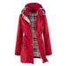 Women’s Trench Coat With Plaid Lining & Inner Pockets – Elegant Longline Jacket (Water-Resistant Polyester, Zip-Front Hooded Coat)_ecoleips.com