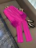 Women's clothing feather casual long-sleeved lapel suit jacket + casual slim-fit long trousers 2-piece set_ecoleips.com