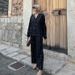 Women's Casual Suit Satin Long Sleeved Collared Shirt And Elastic Fit Trousers Autumn Letter Print_ecoleips.com
