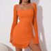 Women's Long Sleeved Mesh Dress Sexy High Slit Backless Fashionable Halter Neck Spaghetti Strap Cross Border Trade_ecoleips.com