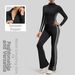 Seamless High-Waist Yoga Set – Peach Lift Tech Leggings & Sports Bra – Striped Naked Feel Workout Outfit_ecoleips.com