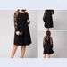 Women’S Lace-Paneled Long Sleeve Dress – Stretchy Polyester A-Line Shift Dress With Round Neck (Black, S-5xl)_ecoleips.com