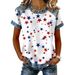 Women's 3D Printed Short Sleeve T-Shirt Waffle-Knit Retro Streetwear Soft And Breathable Top in 5 Colors Size S-5XL_ecoleips.com