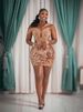Women's Clothing Sexy Gold Sequin Banquet Dress Hip Skirt_ecoleips.com