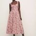 UC&ZA Cross-border European And American Women's Clothing Summer New French Square-neck Waist-cinching Printed Strap_ecoleips.com