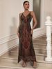 Women's Clothing Deep V Neck Suspender Sequin Dress Party Dress Long Skirt_ecoleips.com