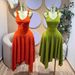 Women's Summer V-Neck Sleeveless Top With Asymmetrical Skirt Set - Elegant Two-Piece Outfit_ecoleips.com