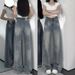 Retro High-Waisted Wide-Leg Jeans for plus Size Women Loose Fitting Straight Leg Solid Color High Street Design Pear Shaped Figure_ecoleips.com