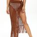 Sexy Hollow Knit Dress European And American Style See Through Slit Tassel Mini Skirt Beach Cover Up Vacation Dress_ecoleips.com