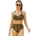 Women's Clothing New High Waist Pleated Women's Swimsuit Sexy Split Twisted Bag Polka Dot Print Multicolor Bikini Bikini_ecoleips.com