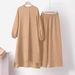 Women's Clothing Two Piece Elegant Long Sleeve Shirt Loose Fashionable Wide Leg Pants Set_ecoleips.com