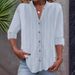 Women's Clothing Autumn And Winter New Casual Fashion Button Striped Long Sleeved Solid Color Shirt_ecoleips.com