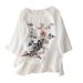 Classic Short-Sleeved Artistic T-Shirt For Summer; Features Embroidery, A Loose Fit With A Round Neckline, And Short Sle_ecoleips.com