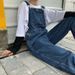 High-waisted Cropped Jeans For Women, Fashionable Buttoned Design, New Style, Harajuku Trendy Suspender Jeans, Wholesale_ecoleips.com