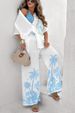 Women's Clothing Leisure Cotton And Linen Short Sleeved Lapel Shirt Trousers Leisure Suit_ecoleips.com