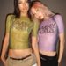 Summer 2024 Women's Sexy Mesh T-Shirt Short Sleeve Letter Print Midriff Baring Street Style Tight Fitting Sheer Top_ecoleips.com