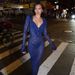 "Women's Leopard Print Bodycon Dress - Deep V Neck Long Sleeve Flared Hem, Sexy & Elegant For Autumn/Winter (Blue, S/M/L)"_ecoleips.com