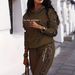 Women's Fashionable Casual Striped Two Piece Set American Style Export Trendy Print Clothing Hot Selling_ecoleips.com