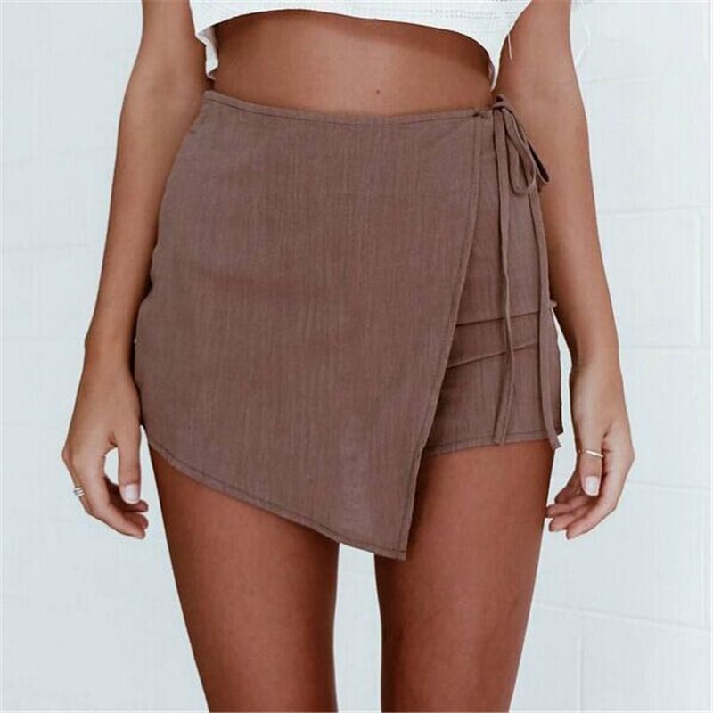 Suitable For All Seasons Women's Irregular Bandage Summer Short Skirt Thin Pants_ecoleips.com
