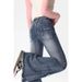 Aria Basics Plus-size American High Street Vibe Butterfly Embroidered Flared Jeans For Women, Summer Plus-size Women's Slimming_ecoleips.com