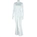 Stretch Zip Detail Ribbed Crop Top & Lounge Pant Set - Comfort Streetwear For Women (White/Black, S/M/L)_ecoleips.com