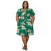 Women's Plus Size Skirt Set V Neck Short Skirt With Pockets Ruffled Sleeves Tie American Style Spring/Autumn Summer_ecoleips.com