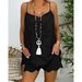Women's temperament elegant sleeveless drawstring ruffled hollow camisole shorts suit_ecoleips.com