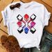 European And American Cross-border Foreign Trade Clothing 3D Nail Polish Pattern Round Neck Printed Women's Short-sleeve_ecoleips.com