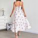 French-style Spring-summer New Sweet Fresh Printed Strapless Dress With Back Tie, Waist-cinching And Slimming Effect_ecoleips.com