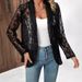 Women's Clothing Solid Color Lace Shirt Jacket Spring Summer Fashion Elegant England Style Regular Fit Blouse_ecoleips.com